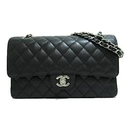 Chanel-Medium Classic Caviar lined Flap Bag-Black