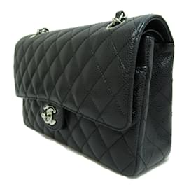 Chanel-Medium Classic Caviar Double Flap Bag-Black