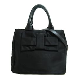 Prada-Tessuto Fiocco Tote 1BG027-Black