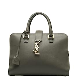Yves Saint Laurent-Monograma Pequeno Downtown Cabas CLD357395-Cinza