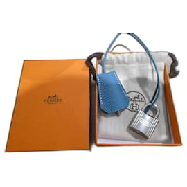 Hermès-clochette , new Hermès zipper and padlock for Hermès dustbag box bag-Blue