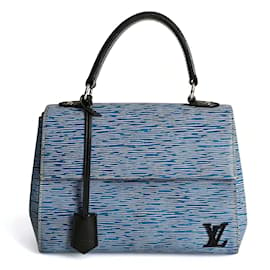 Louis Vuitton-Louis Vuitton Cluny Plain handbag in light blue Epi leather-Blue,Light brown
