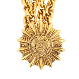 Chanel-Cinturón de eslabones de cadena Sun CC forrado en oro Chanel-Dorado