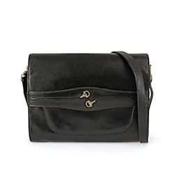 Gucci-Gucci Gucci vintage Camera Horsebit shoulder bag in black leather-Black