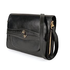 Gucci-Gucci Gucci vintage Camera Horsebit shoulder bag in black leather-Black