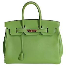 Hermès-Hermès Hermès Birkin 35 bag in apple green ever calf leather-Green