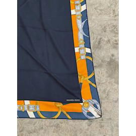 Hermès-HERMES  Silk handkerchief T.  cashmere-Blue