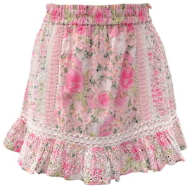 Autre Marque-Love Shack Fancy Magenta Flower Fields Baydar Skirt-Pink