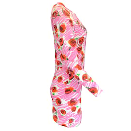 Autre Marque-Moschino Couture Vestido tipo sudadera de algodón con estampado floral multicolor en rosa-Rosa