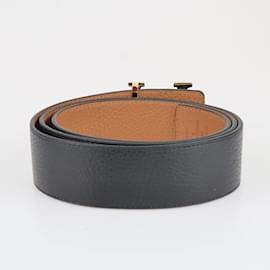Louis Vuitton-Black LV Initiales Reversible Belt-Noir