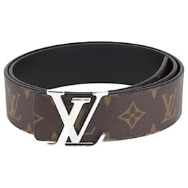 Louis Vuitton-Black Monogram Initiales Reversible Belt-Black