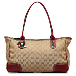 Gucci-Beige Gucci GG Canvas Princy Shoulder Bag-Beige
