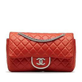 Chanel-Bolsa de ombro com aba acolchoada Chanel CC laranja-Laranja