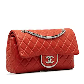 Chanel-Bolsa de ombro com aba acolchoada Chanel CC laranja-Laranja