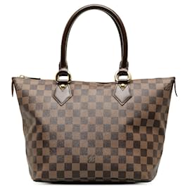 Louis Vuitton-Bolsa Louis Vuitton Damier Ebene Saleya PM marrom-Marrom