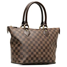 Louis Vuitton-Brown Louis Vuitton Damier Ebene Saleya PM Handbag-Braun