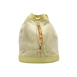 Gucci-Vintage Light Green Gucci Suede Backpack-Green