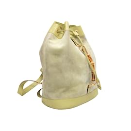 Gucci-Vintage Light Green Gucci Suede Backpack-Green