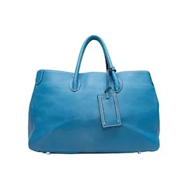 Autre Marque-Blue Suarez Leather Crossbody Tote Bag-Blue