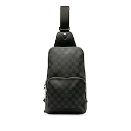 Louis Vuitton-Black Louis Vuitton Damier Graphite Avenue Sling Crossbody Bag-Black