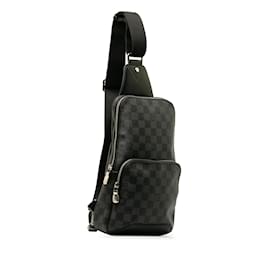 Louis Vuitton-Black Louis Vuitton Damier Graphite Avenue Sling Crossbody Bag-Black