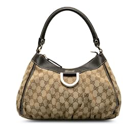 Gucci-Brown Gucci GG Canvas Abbey D-Ring Handbag-Brown