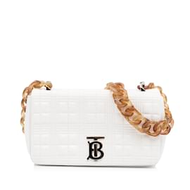 Burberry-Petit sac à bandoulière Burberry Lola blanc avec chaîne-Blanc