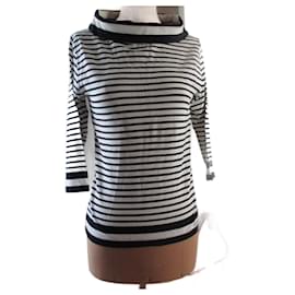 Trussardi Jeans-Top/striped sweater. Size L.-Eggshell