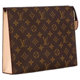 Necessaire Louis Vuitton Monogram lona e couro marrom Marrom
