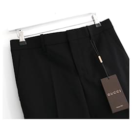 Gucci-Gucci black wool/silk trousers-Black