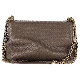 Bottega Veneta-Bottega Veneta Olimpia Small Shoulder Bag in Chocolate Brown Leather-Brown