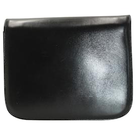 Céline-Celine Medium Box Bag in Black Calfskin Leather-Black