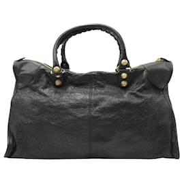 Balenciaga-Balenciaga Giant 21 Work Bag in 'Anthracite' Black Lambskin Leather-Black