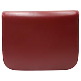 Céline-Celine Medium Box Bag in Red Calfskin Leather-Red