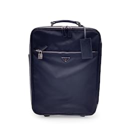 Prada-Maleta con ruedas de nailon negro, bolsa de viaje para equipaje con ruedas-Negro