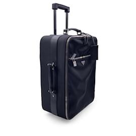 Prada-Borsa da viaggio per bagagli con trolley in nylon nero-Nero