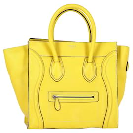 Céline-Celine Mini-Gepäcktasche aus gelbem Kalbsleder-Gelb