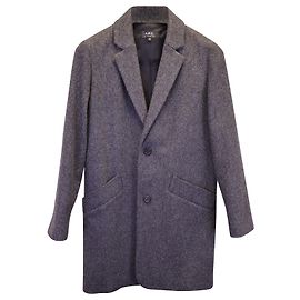Apc A.P.C. Overcoat in Gray Wool Grey