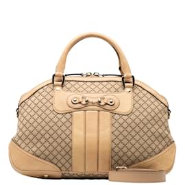 Gucci-Canvas-Tasche „Catherine Dome“ mit Strassbesatz 247286-Braun