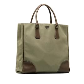 Prada-Prada Canvas Tote Bag Canvas Tote Bag in Good condition-Bronze