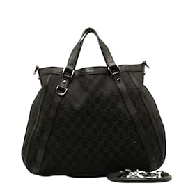 Gucci-GG Canvas Shoulder Bag 268641-Brown