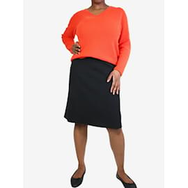 Maje-Suéter de caxemira com nervuras laranja brilhante - tamanho Reino Unido 12-Laranja