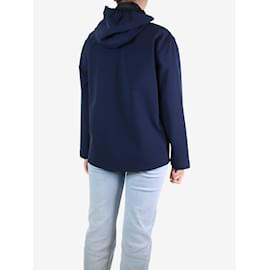 Hermès-Capa de chuva impermeável com capuz azul - tamanho XL-Azul