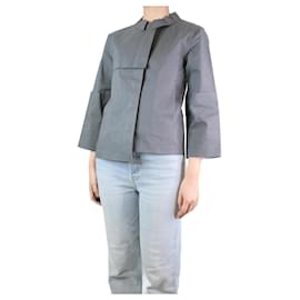 Balenciaga-Impermeabile grigio con cintura - taglia UK 10-Grigio