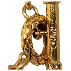 Chanel-Chanel Gold CC Sun Medallion Pendant Necklace-Golden