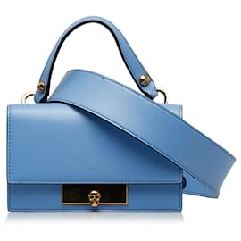 Alexander Mcqueen-Alexander McQueen Blue Mini Skull Satchel-Blue