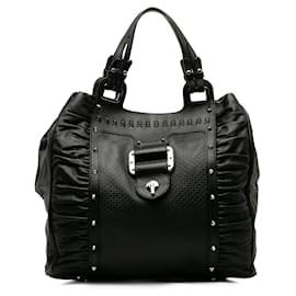 Versace-Versace Black Leather Tote Bag-Schwarz