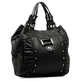 Versace-Versace Black Leather Tote Bag-Schwarz