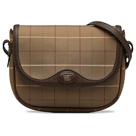 Burberry-Burberry Brown Vintage Check Crossbody Bag-Brown