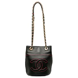 Chanel-Chanel Black CC Lambskin Leather Shoulder Bag-Black